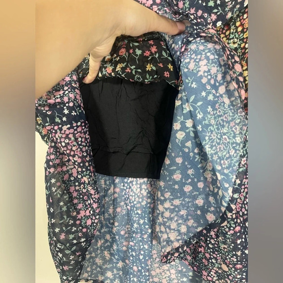 Lulus Catania Black Floral Print NWT Ruffled Mini Skirt Women’s Size Small - Picture 7 of 15